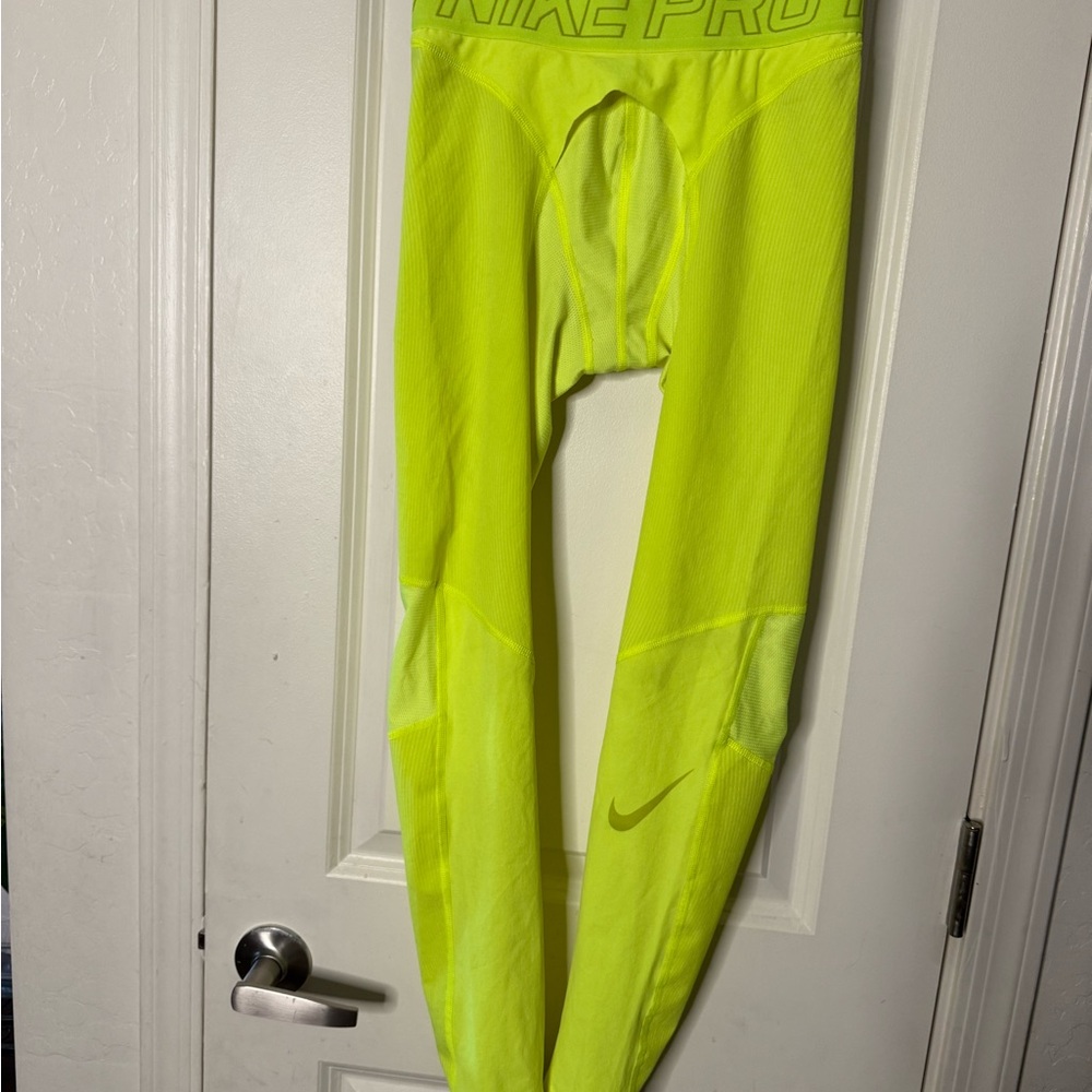 Nike Men's Bright Yellow Compression Tights